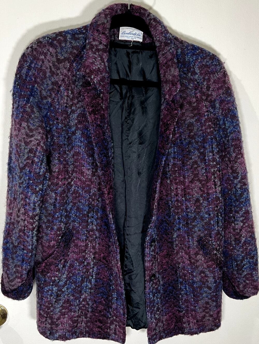 Lombardi Inc. coat purple vintage wool blend